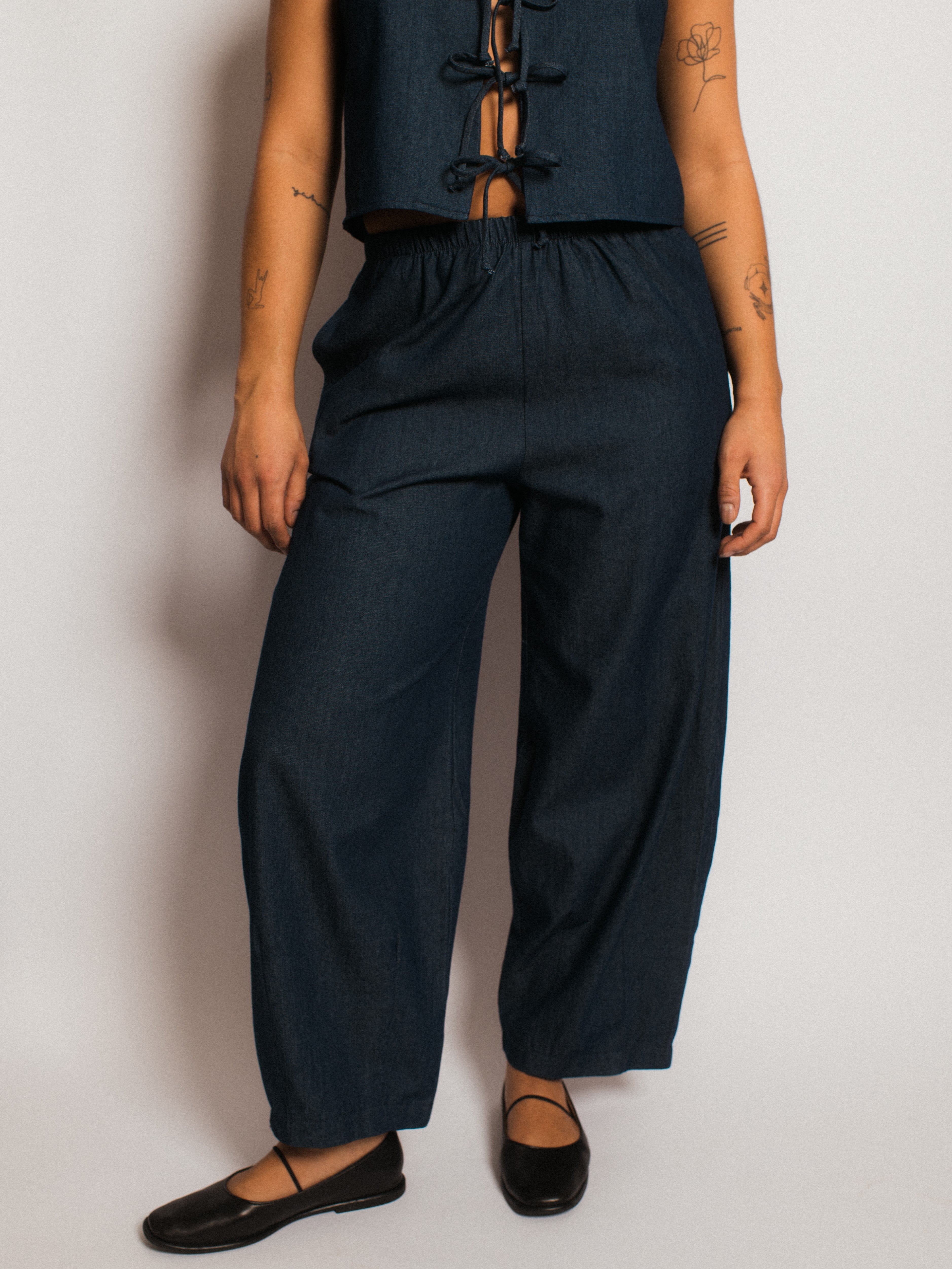 Denim Lantern Pant