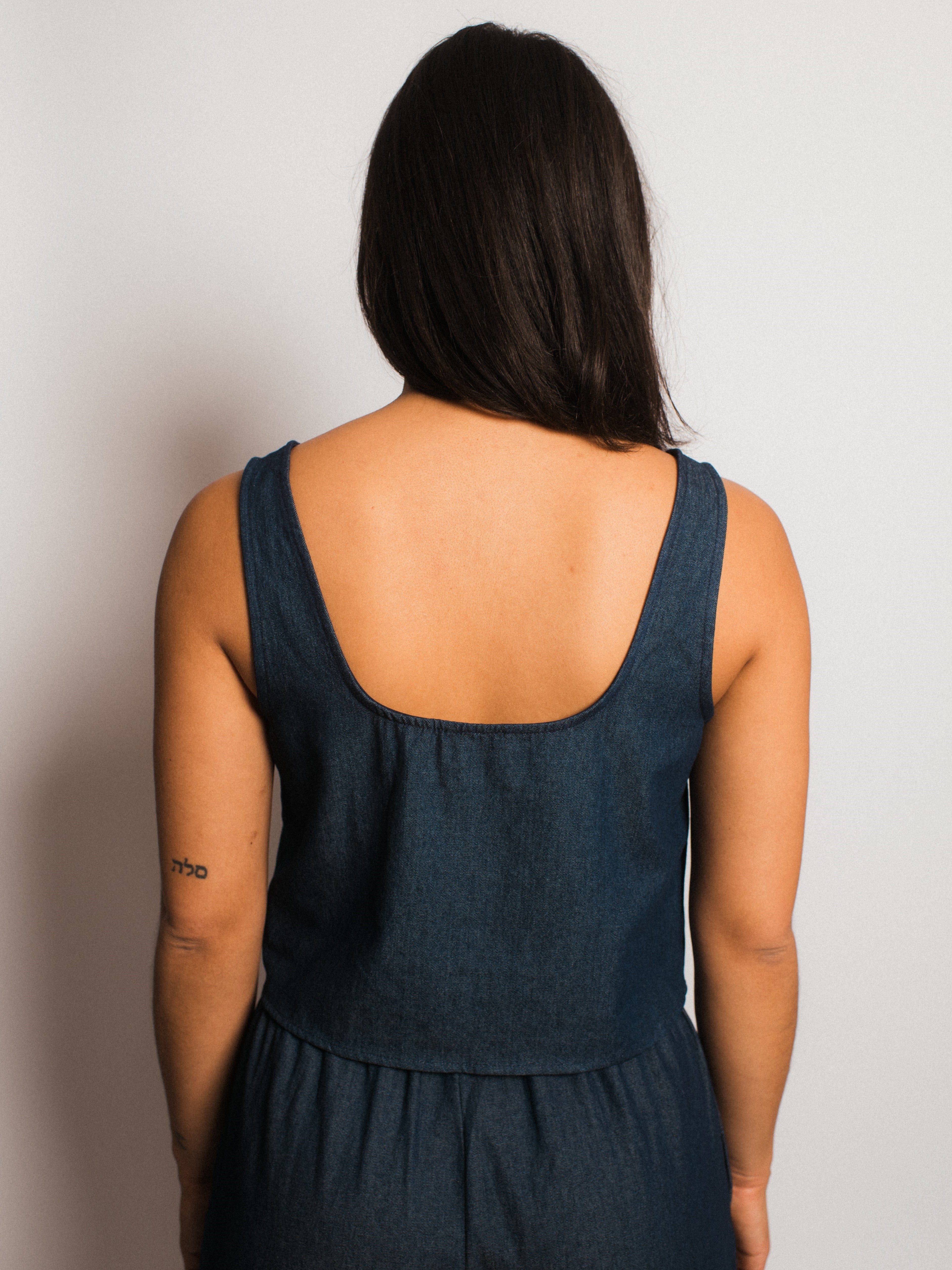 Denim Tie Top