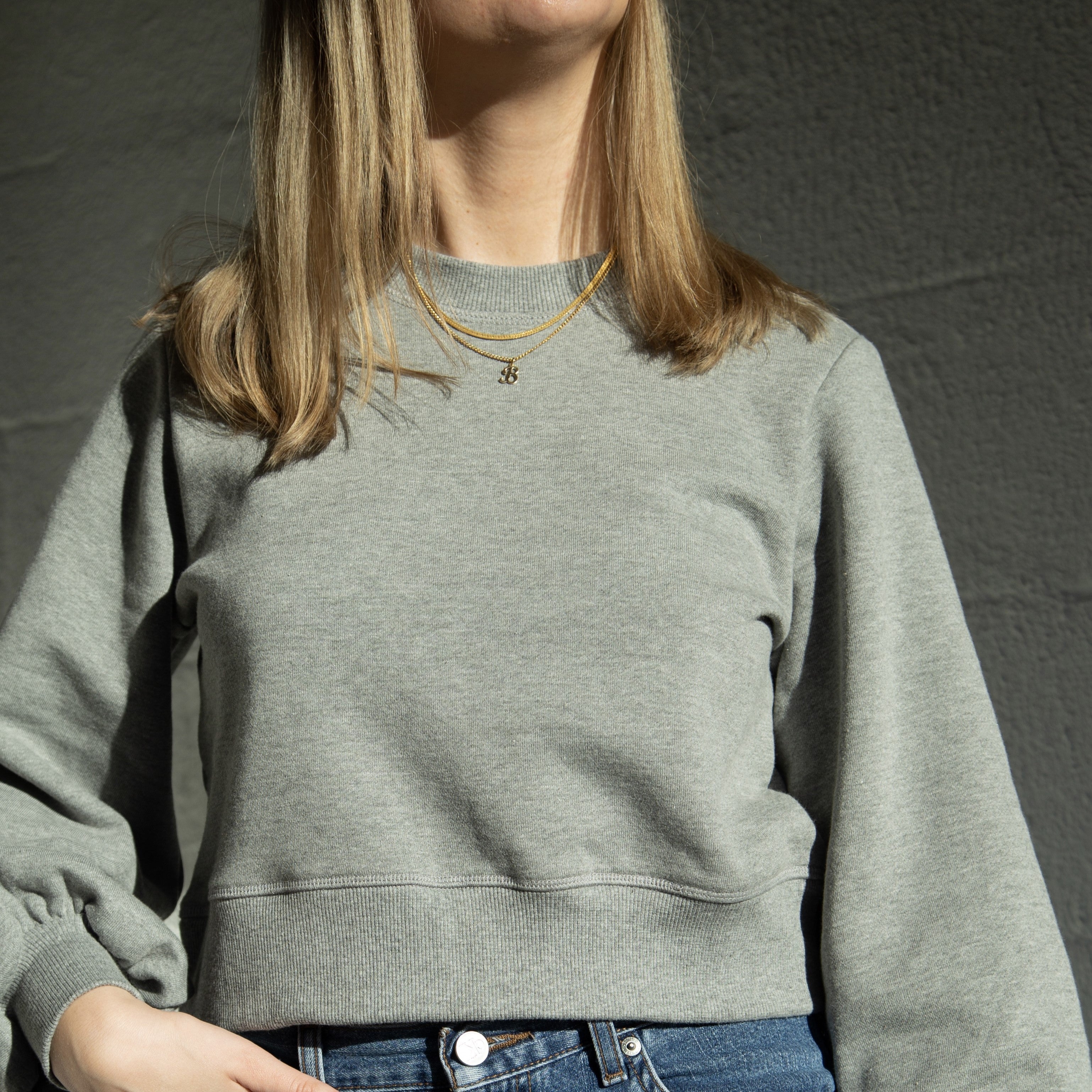 Recycled Fleece Cropped Sweatshirt