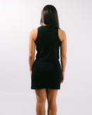 ribbed tank in black on back of body